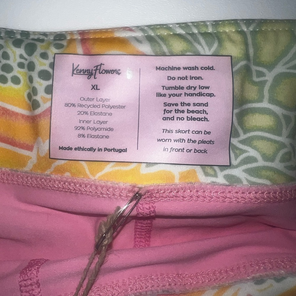 Kenny Flowers Pink Green The Bahamas Country Club Skort NWT Sz XL - Picture 3 of 10